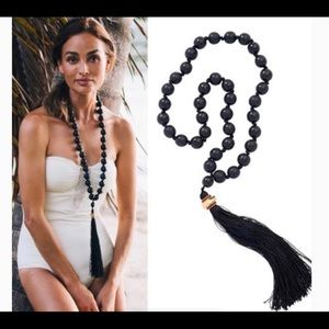 India Hicks black tassel necklace